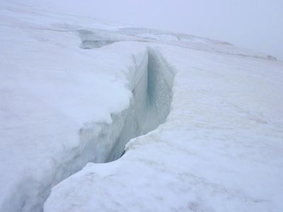 007-Gletscherspalten beim Abstieg vom Grossvenediger